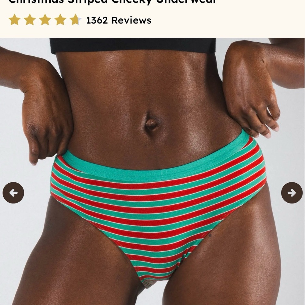 Striped Red and Green Women's Panties